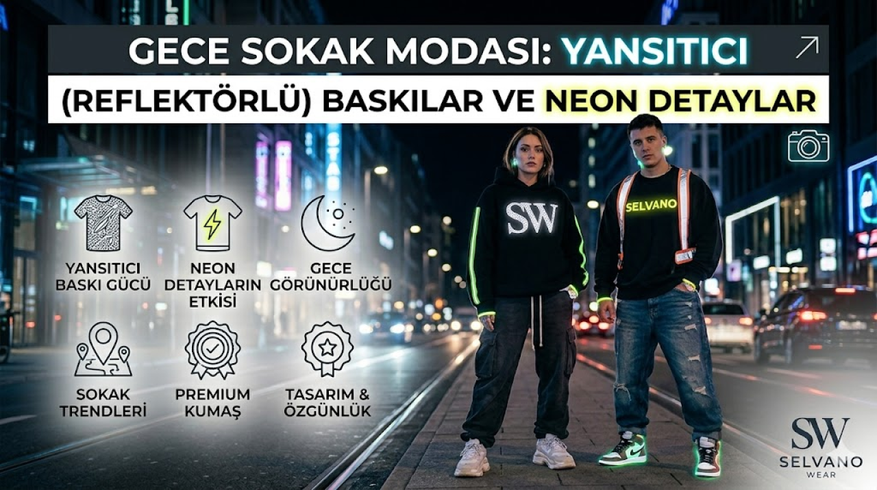 Gece Sokak Modası: Yansıtıcı (Reflektörlü) Baskılar ve Neon Detaylar