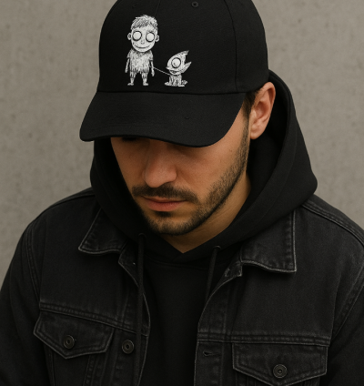 Baskılı Gabardin Şapka (Black)