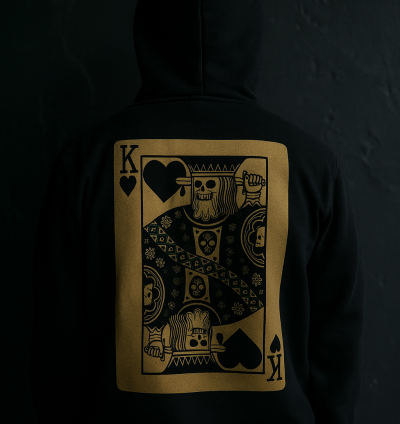 King of Hearts Siyah Oversize Sweatshirt