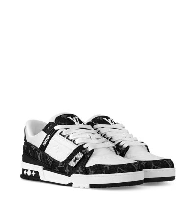 LV Trainer Black Sneaker – Premium Erkek Siyah Spor Ayakkabı