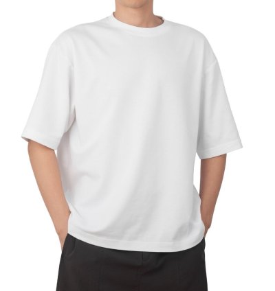 Basic Beyaz Oversize Kesim Bisiklet Yaka T-shirt