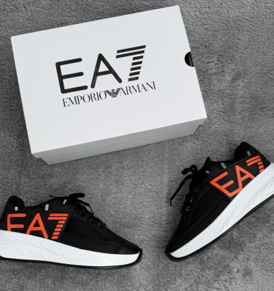 EA7 Siyah Turuncu Erkek Sneaker - Dinamik Renk Geçişli Premium Spor Ayakkabı