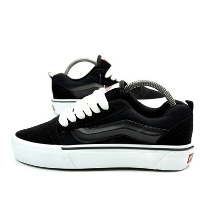 Vans Knu Skool Siyah Beyaz - Kalın Bağcıklı Hacimli Kaykay Ayakkabısı