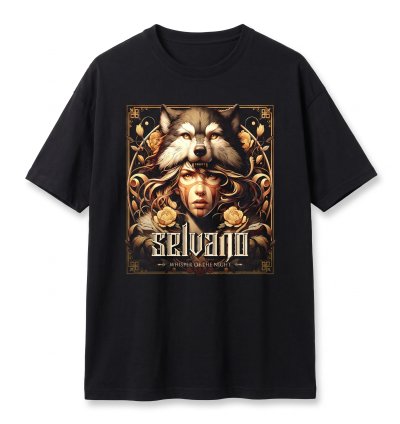 Siyah Oversize "Whisper of the Night" Kurt Grafikli T-Shirt